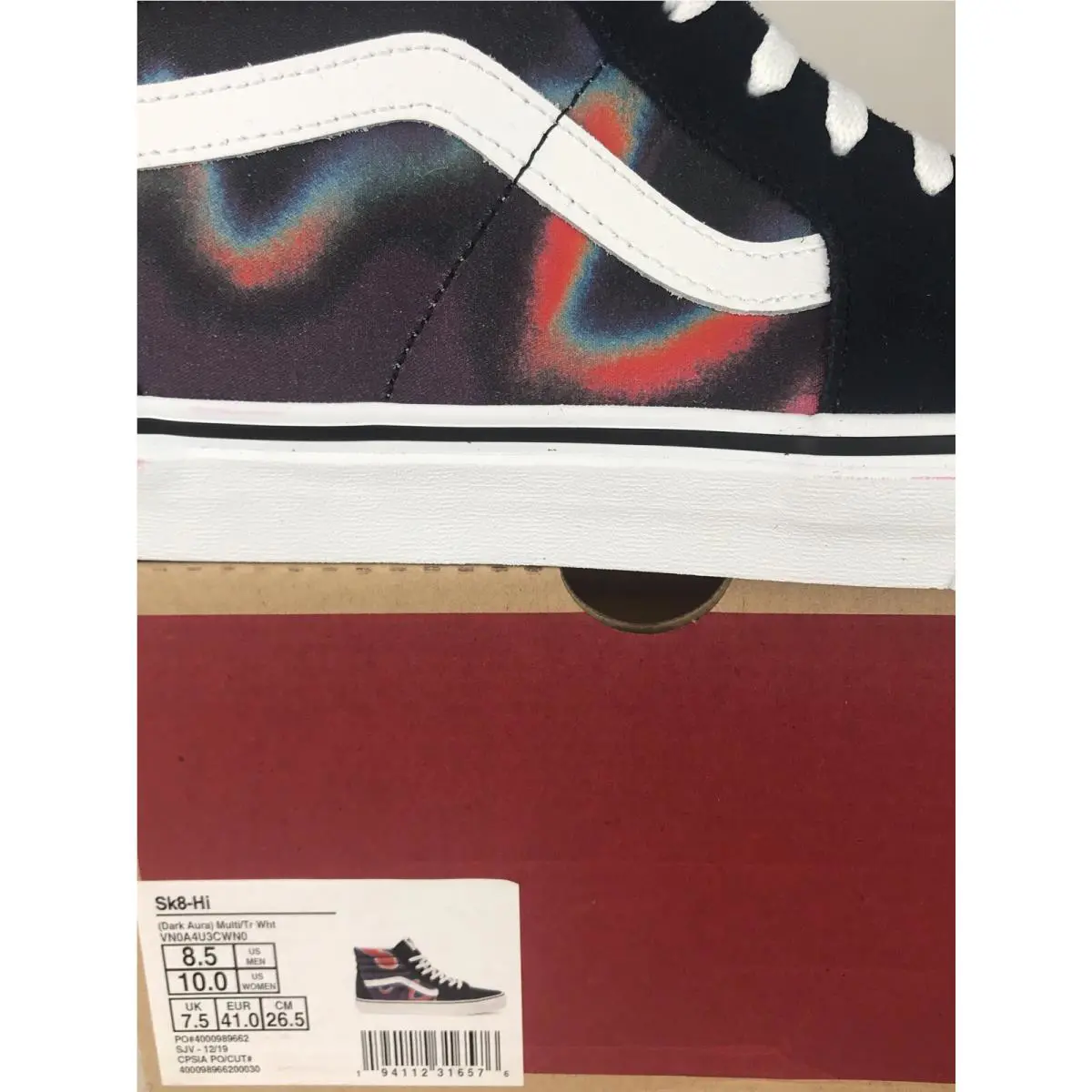 Vans shoes - Vans Sk8 Hi - Dark Aura - Navy Blue / True White, Multicolor (UPC: 0194112316576) 4