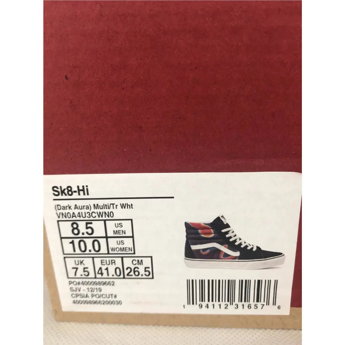 Vans shoes - Vans Sk8 Hi - Dark Aura - Navy Blue / True White, Multicolor (UPC: 0194112316576) 5