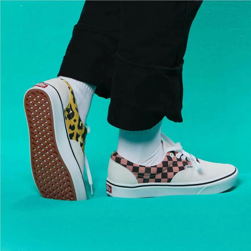 Vans shoes - CHECK LEOPARD cream / pink / black / green / yello 7