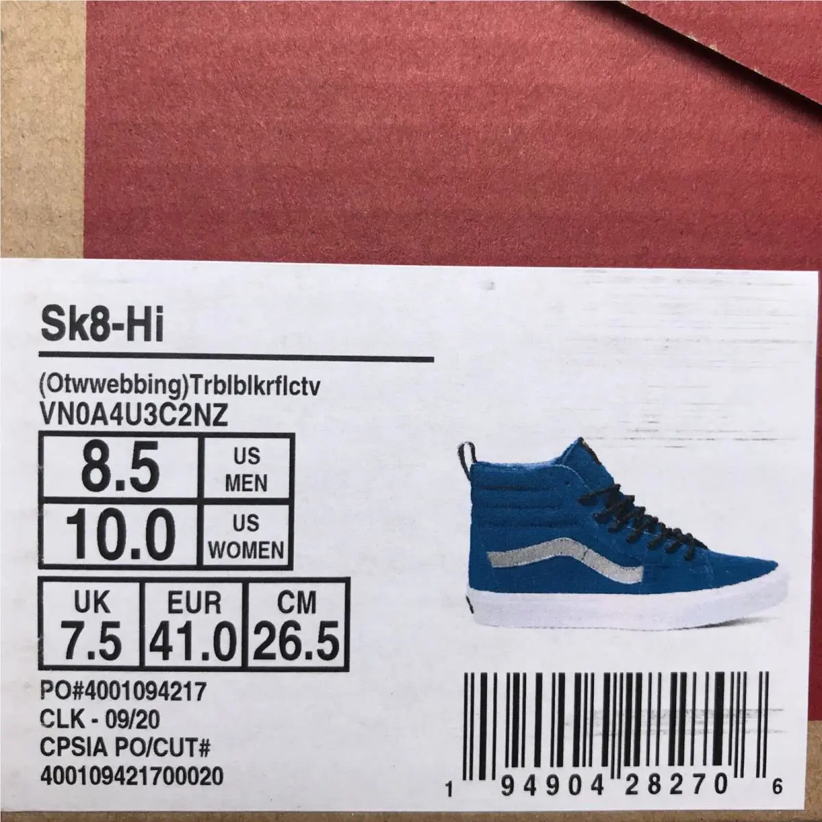 Vans shoes - VANS SK8-Hi Reissue - Reissue - Blue / White / Reflective Gray Grey Silver (UPC: 0194904282706) 4