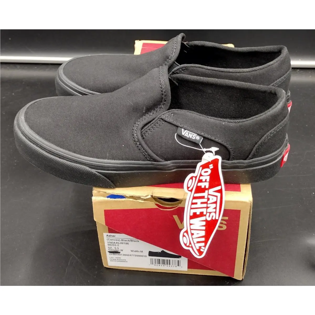 Vans shoes - VANS Asher - Asher - VN0A45JM186 - Black (UPC: 192828443784) 4