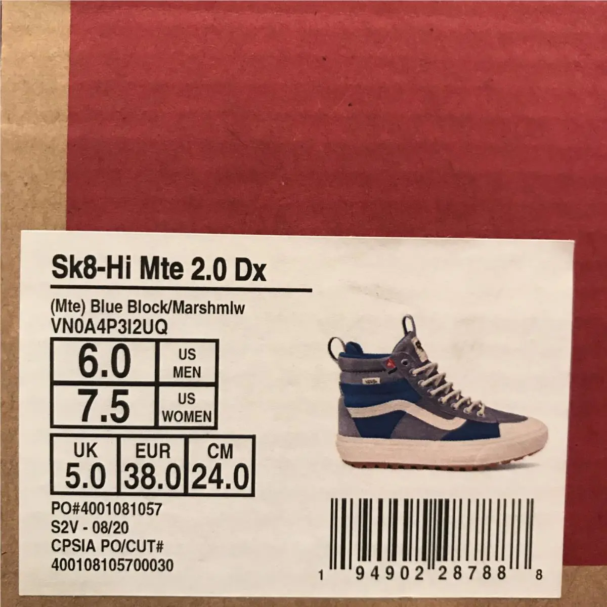 Vans shoes - VANS Sk8-Hi Mte - Mte - Blue Block / Marshmallow - White / Gray - Grey, Manufacturer: Blue Block / Marshmallow (UPC: 0194902287888) 7