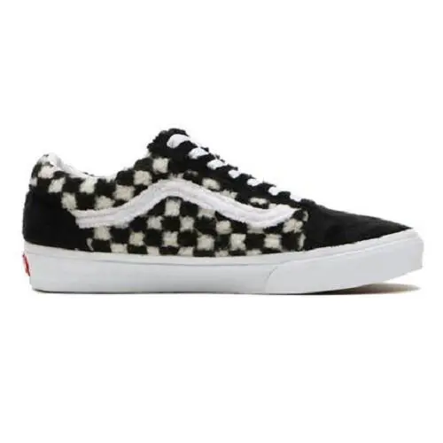 Vans shoes - Black / White Faux Fur Checkerboard 1
