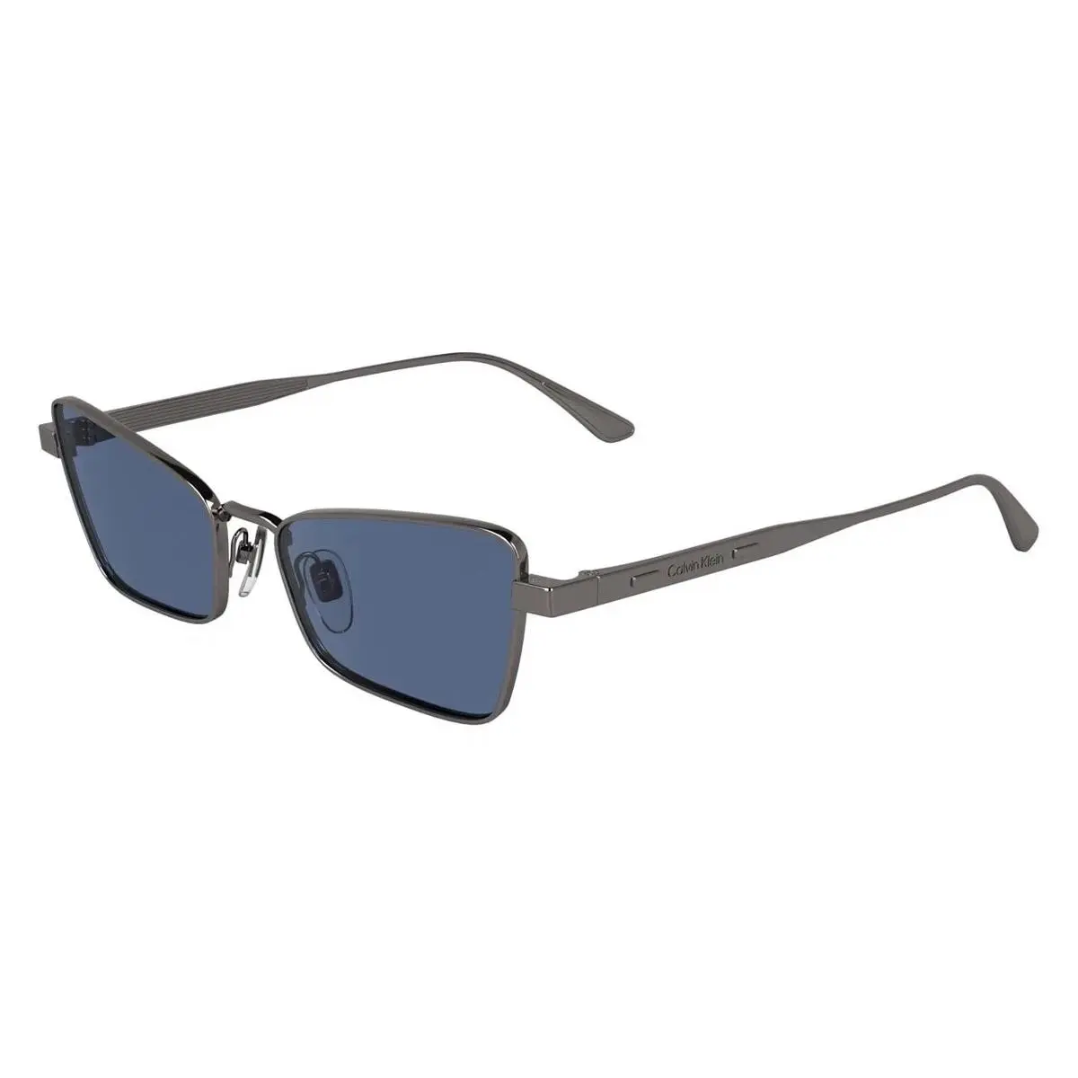 CK24110S 014 Light Gunmetal Sunglasses with Blue Lenses by Calvin Klein