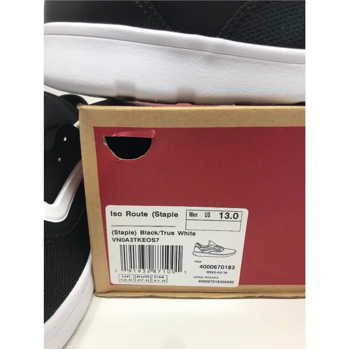 Vans shoes - VANS Iso Route - Iso Route - VN0A3TKEOS7 - Black / White, Manufacturer: Black / True White 6