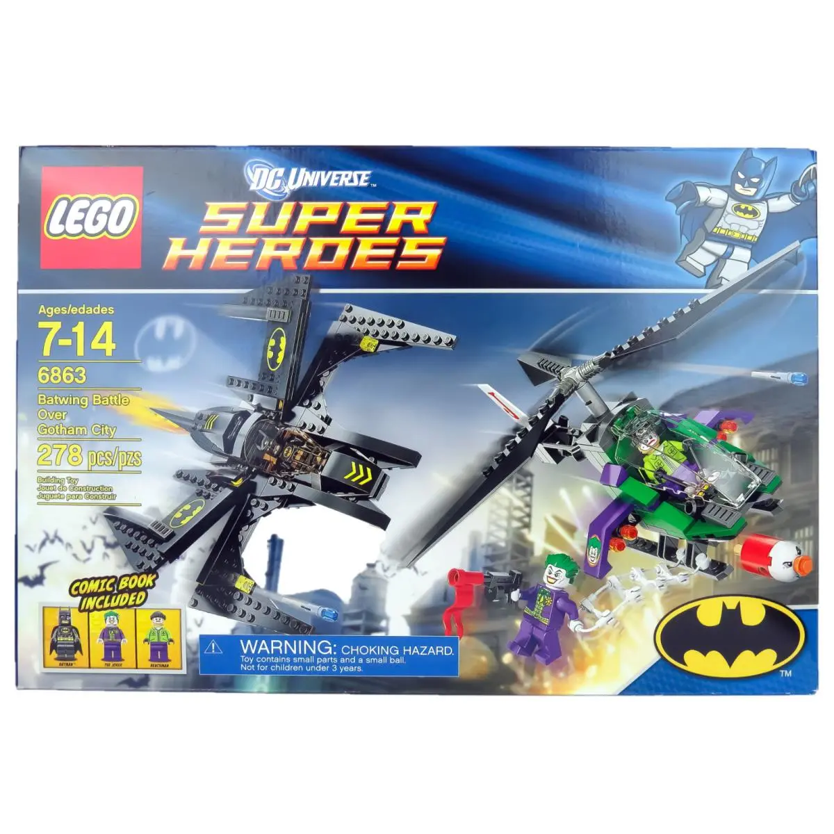 Lego 6863 Batwing Battle Over Gotham City 278 Pcs 3 Minifig`s Retired Bnisb