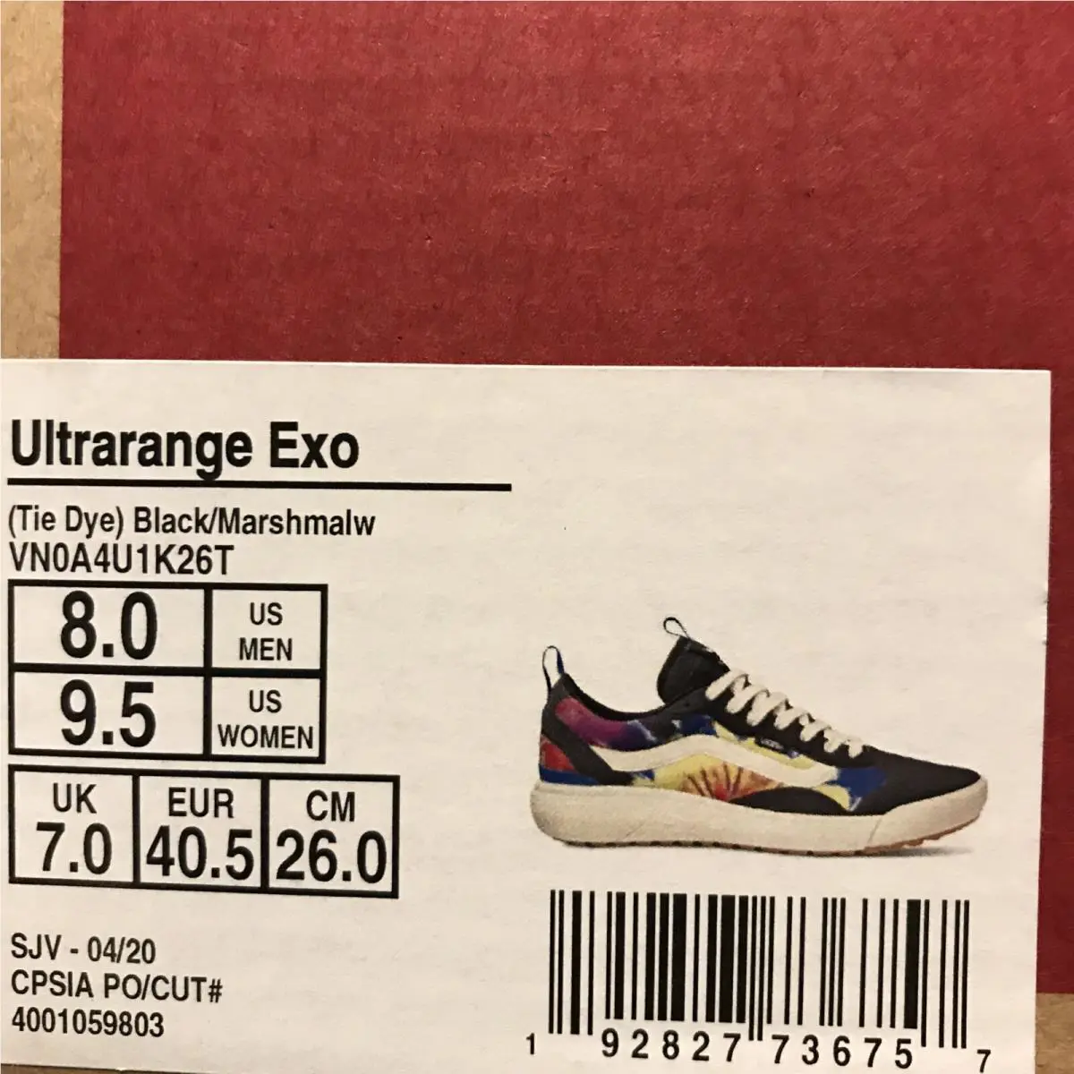 Vans shoes - VANS UltraRange Exo - UltraRange Exo - Multicolor - Tie Dye / Black / Marshmallow / White (UPC: 0192827736757) 4