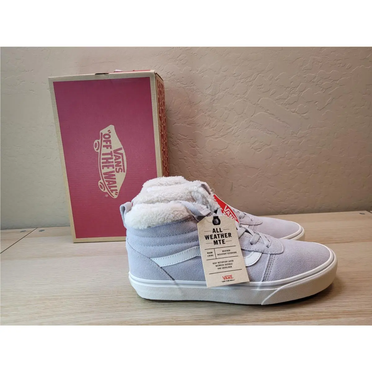 Vans Ward Hi Mte Shoes Suede Boots Women`s 9.5 Antartica Shearl