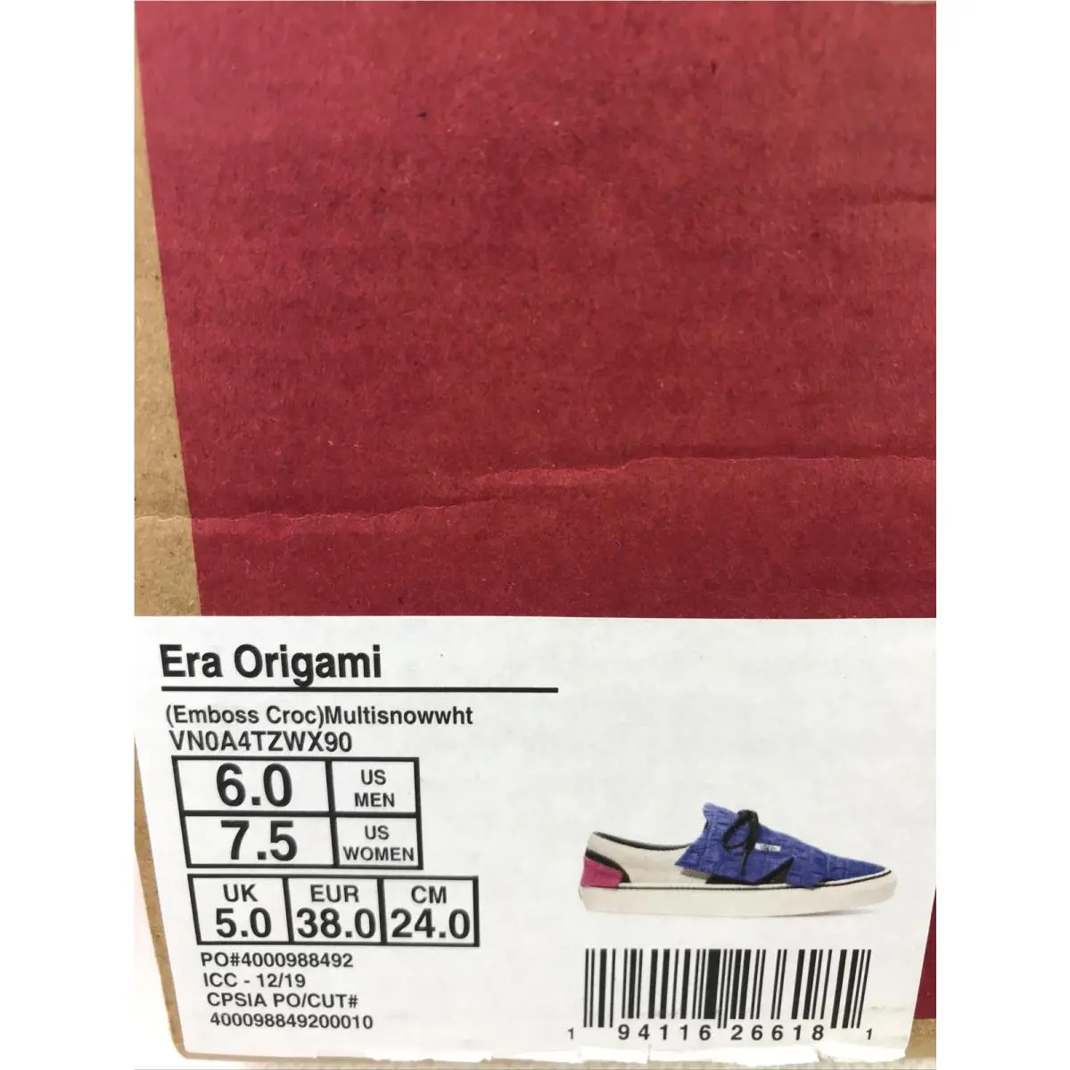 Vans shoes - VANS Era Origami - Era Origami - Multicolor - White / Black / Pink / Purple (UPC: 0194116266181) 4