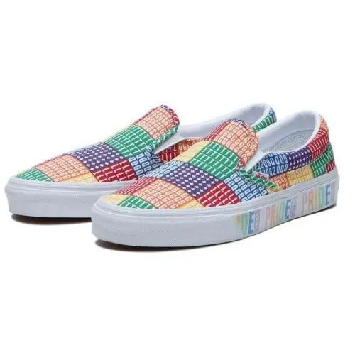 Vans Classic Slipon Pride Lgbtq Casual Unisex Men 8.5 = Women 10 Shoes Multi