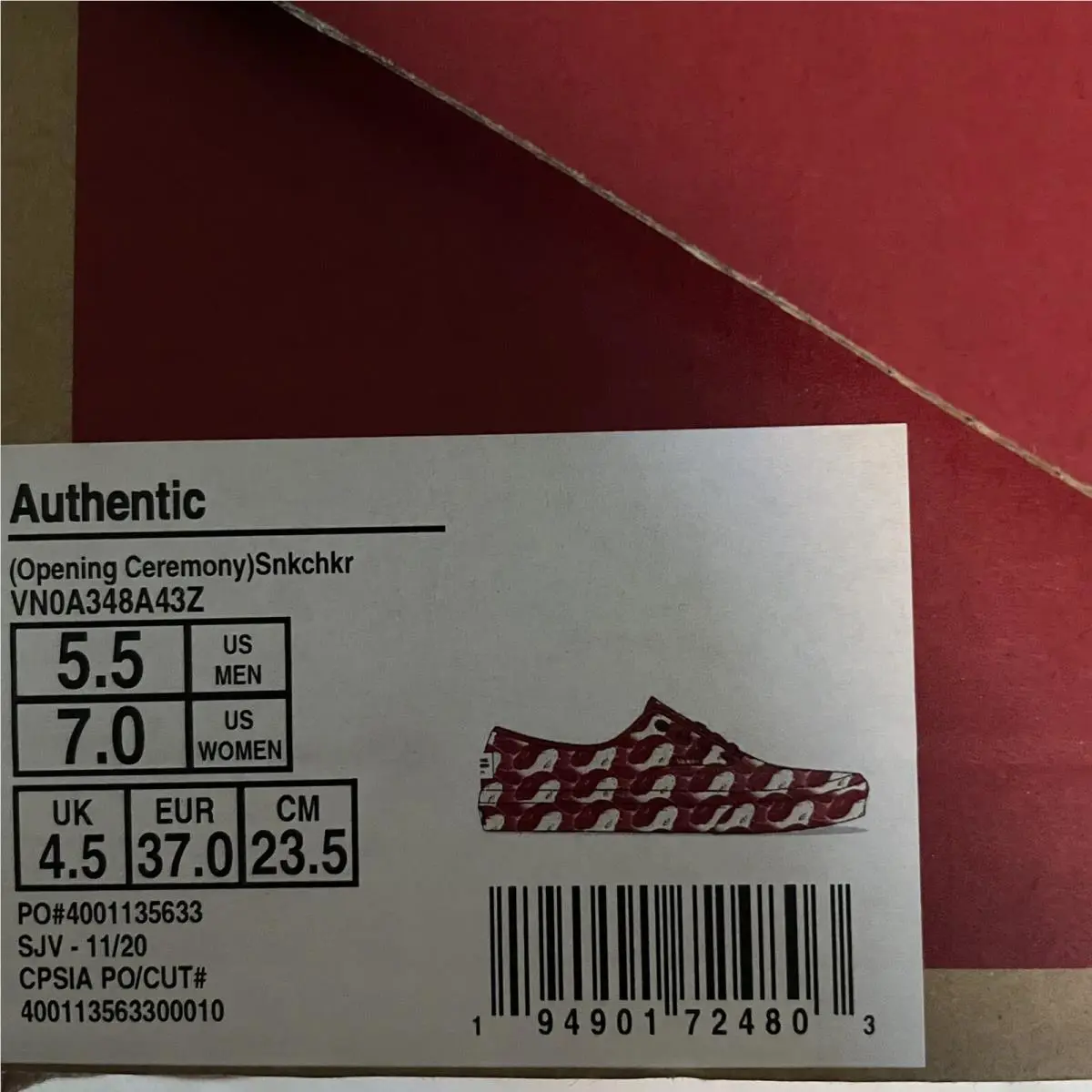 Vans shoes - VANS Opening Ceremony - Opening Ceremony - Red (UPC: 194901724803) 6