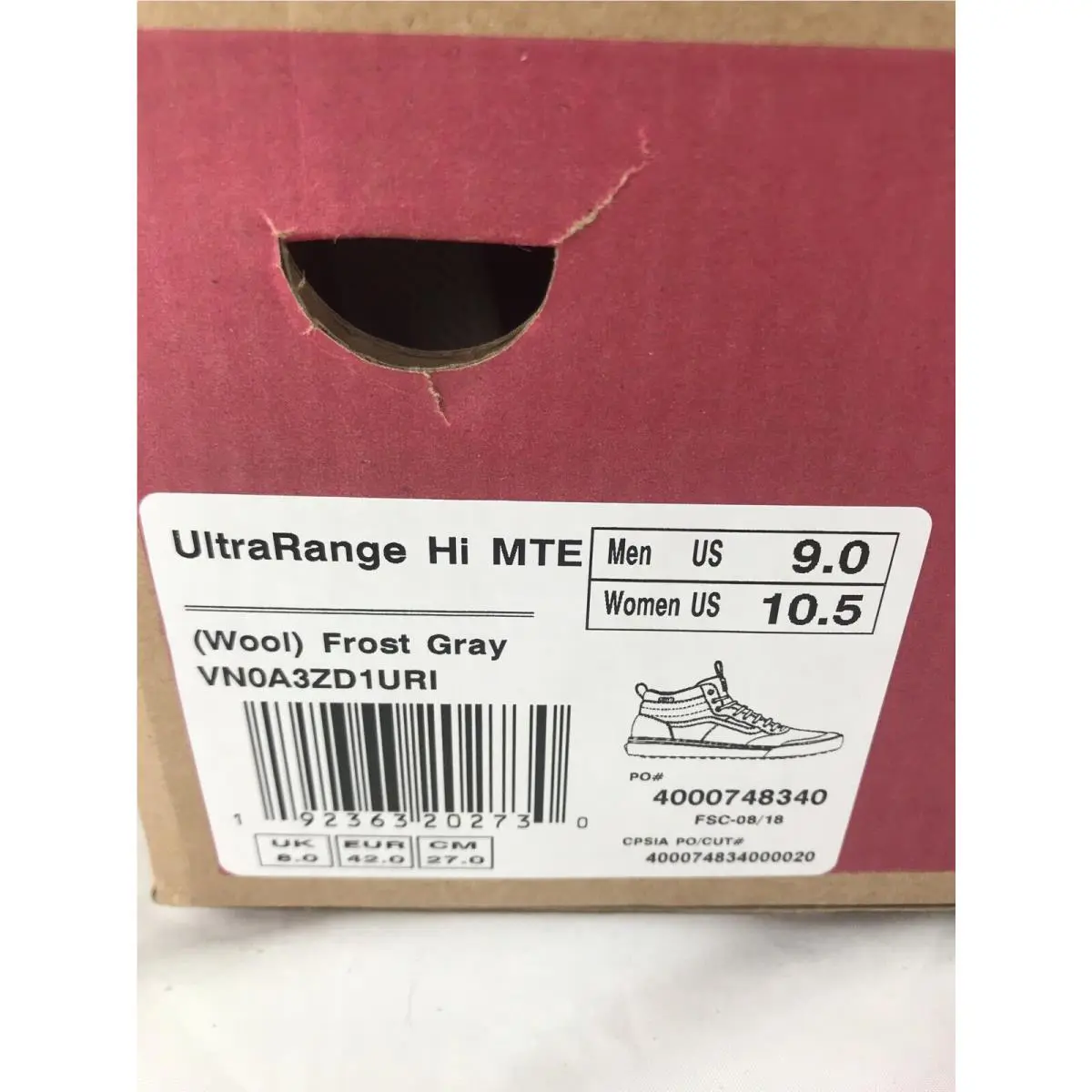 Vans shoes - VANS UltraRange - UltraRange - VN0A3ZD1URI - Frost Gray Grey White (UPC: 0192363202730) 5