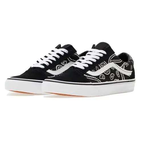 Vans Old Skool Peace Paisley Skate Trainers Sport Men Shoes Black Size 13 - Black / white / Bandanna