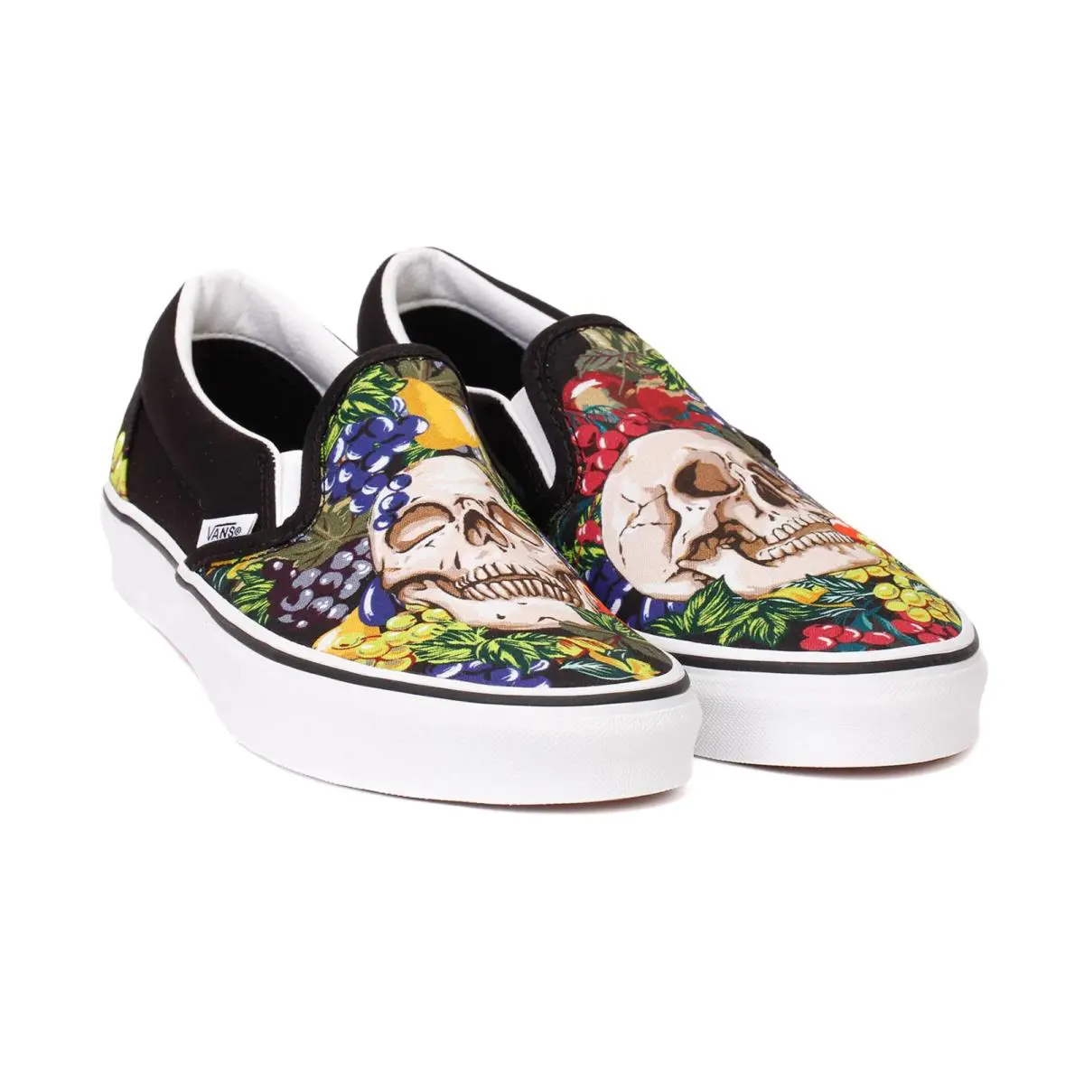 Vans Classic Slip-on Unisex Men Size 6.5 = Women Size 8 Shoes Fruit/ Skull - Fruit Skull/Black/White