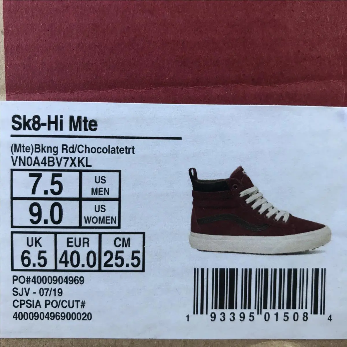 Vans shoes - SK8 HI MTE - MTE - Biking Red Chocolate Torte White (UPC: 0193395015084) 6
