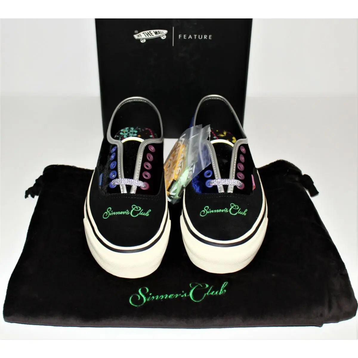 Vans OG Authentic LX Vault Sinner`s Club OG LX Black Transparent Yellow Men Size 11.5