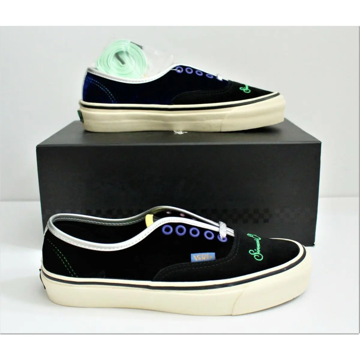 Vans shoes - OG Authentic LX - Authentic - Black Transparent/Yellow/Burgundy/Blue/Silver 0