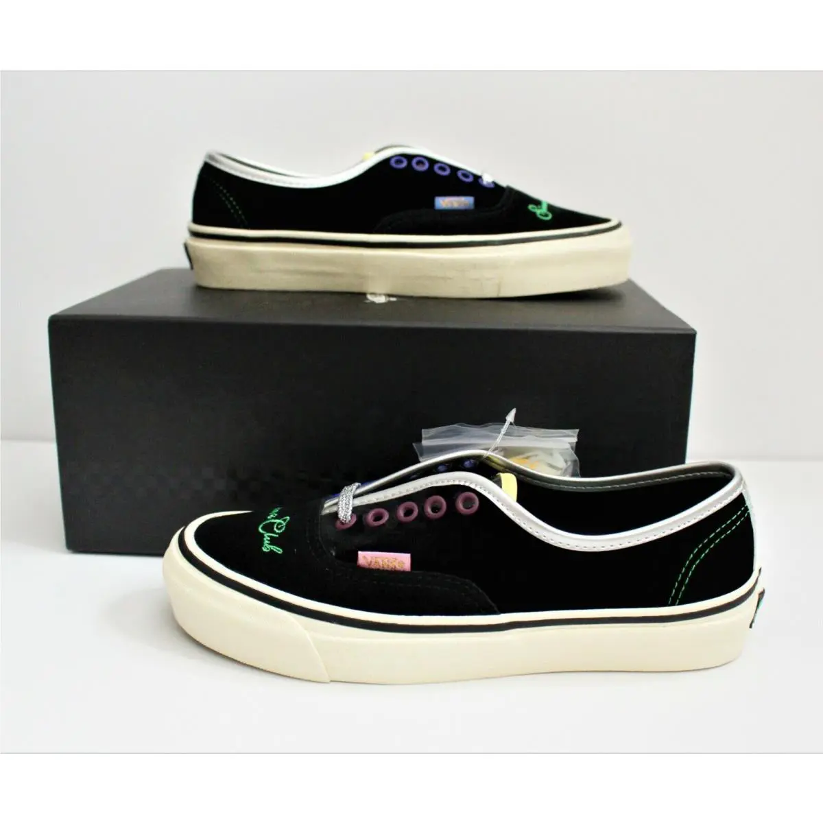 Vans shoes - OG Authentic LX - Authentic - Black Transparent/Yellow/Burgundy/Blue/Silver 2