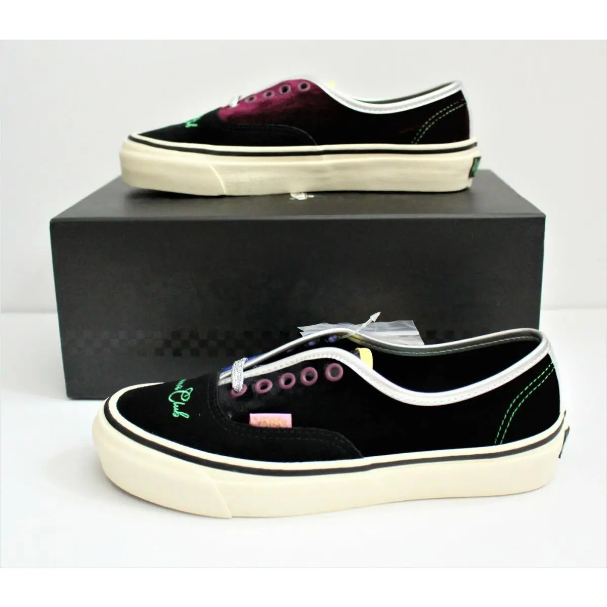 Vans shoes - OG Authentic LX - Authentic - Black Transparent/Yellow/Burgundy/Blue/Silver 3