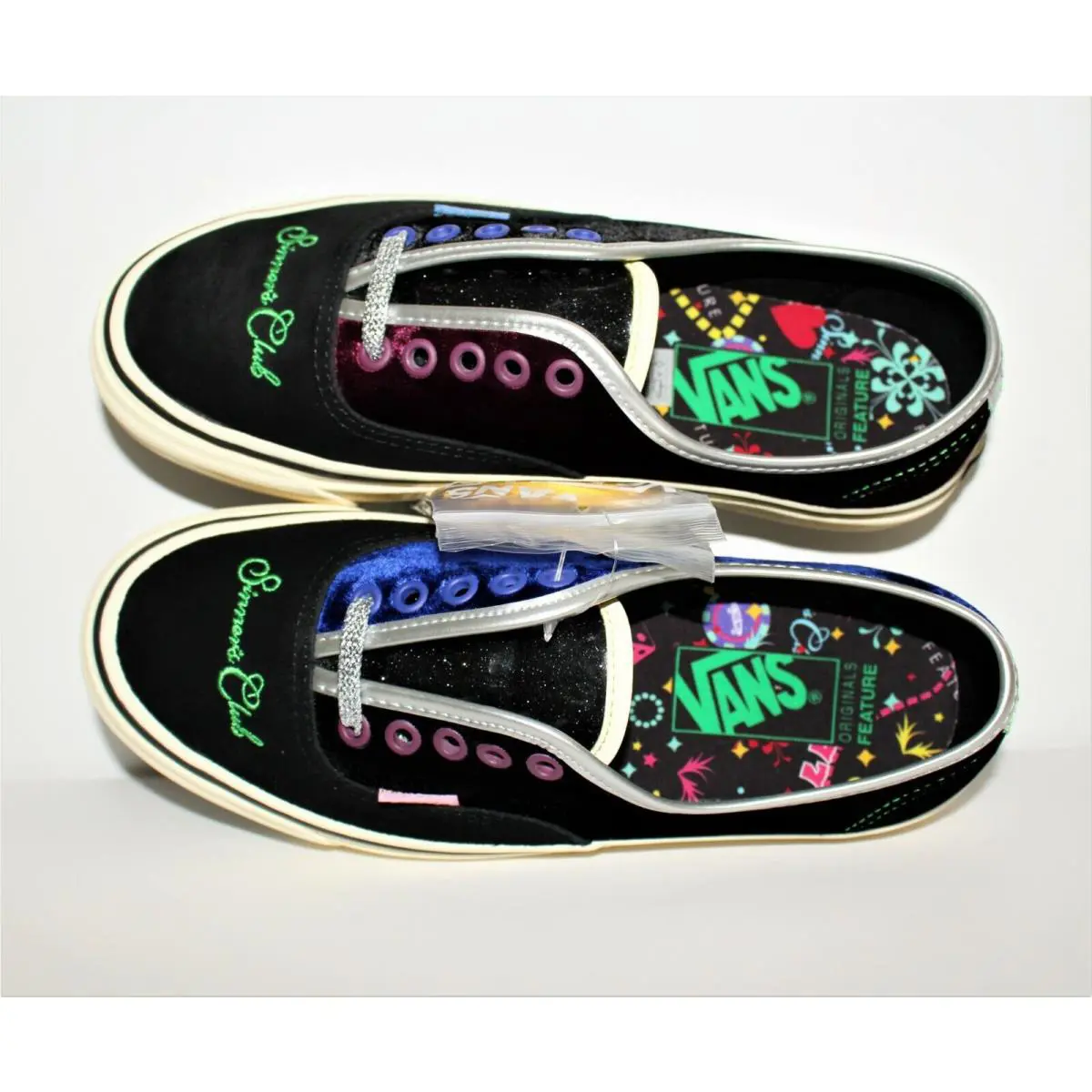 Vans shoes - OG Authentic LX - Authentic - Black Transparent/Yellow/Burgundy/Blue/Silver 5