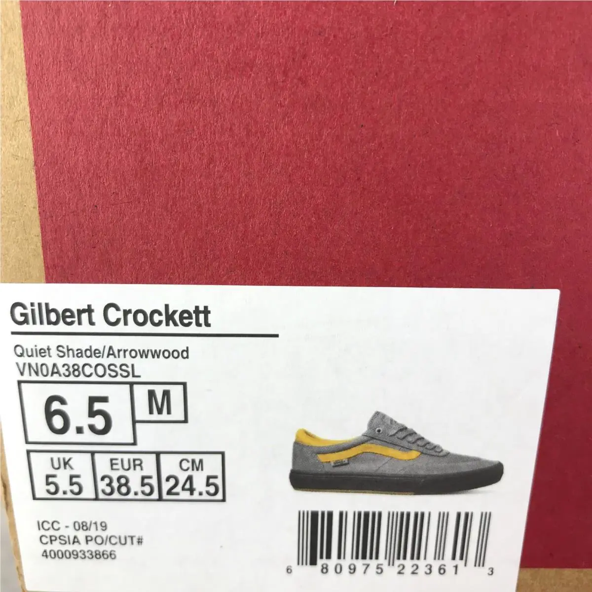 Vans shoes - Gilbert Crockett - Gilbert Crockett - Gray - Grey / Yellow / Black, Manufacturer: Quiet Shade / Arrowwood (UPC: 0680975223613) 4