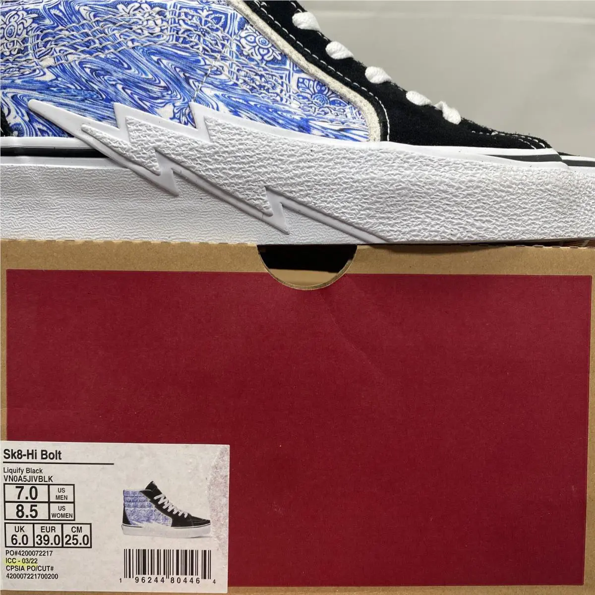 Vans shoes - VANS Sk8 Hi - Liquify Black Blue White (UPC: 0196244804464) 5