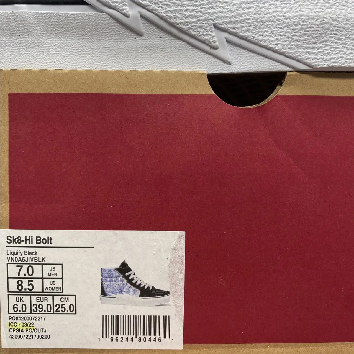 Vans shoes - VANS Sk8 Hi - Liquify Black Blue White (UPC: 0196244804464) 6