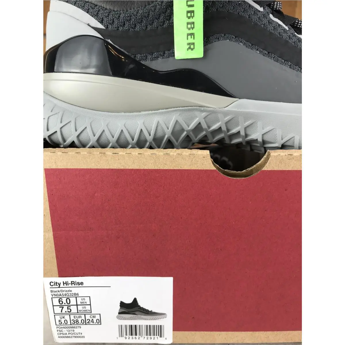 Vans shoes - Vans City Hi-Rise - City - Black Drizzle - Gray / Grey, Manufacturer: Black/Drizzle (UPC: 0192362729214) 5