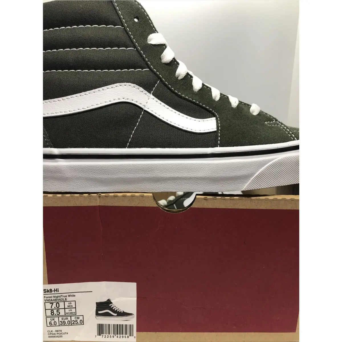 Vans shoes - VANS Sk8 Hi - Forest Night / True White (UPC: 0772259429580) 4