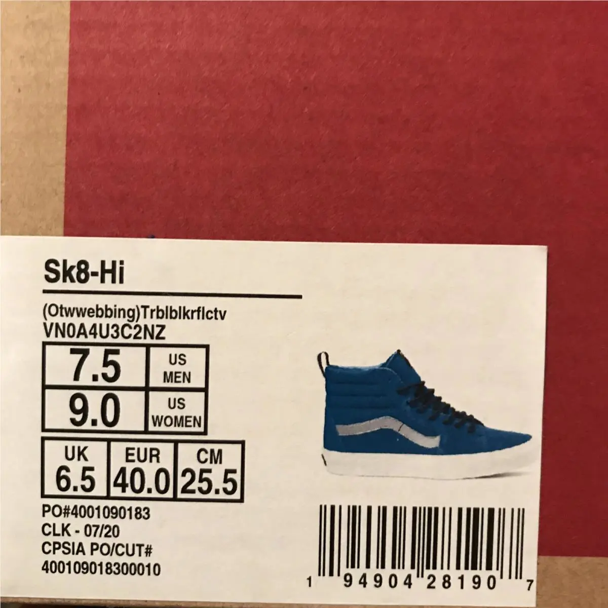 Vans shoes - VANS SK8-Hi Reissue - Reissue - Blue / White / Reflective Gray Grey Silver (UPC: 0194904281907) 4