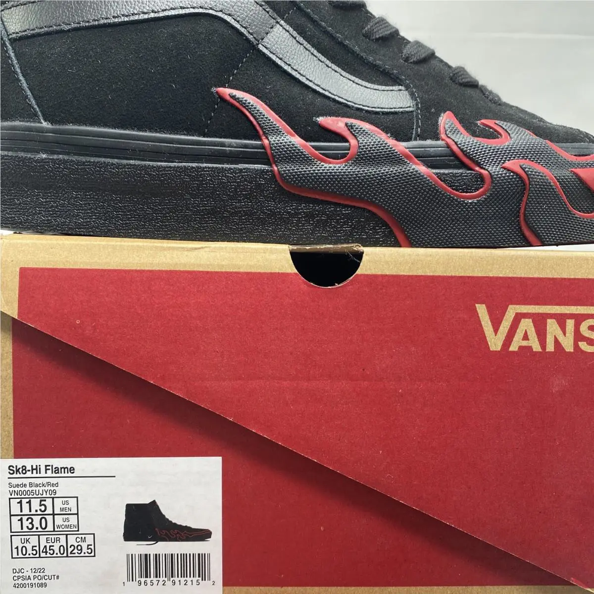 Vans shoes - VANS Sk8 Hi Flame - Flame - VN0005UJY09 - Black / Red, Manufacturer: Black / Red (UPC: 0196572912152) 5