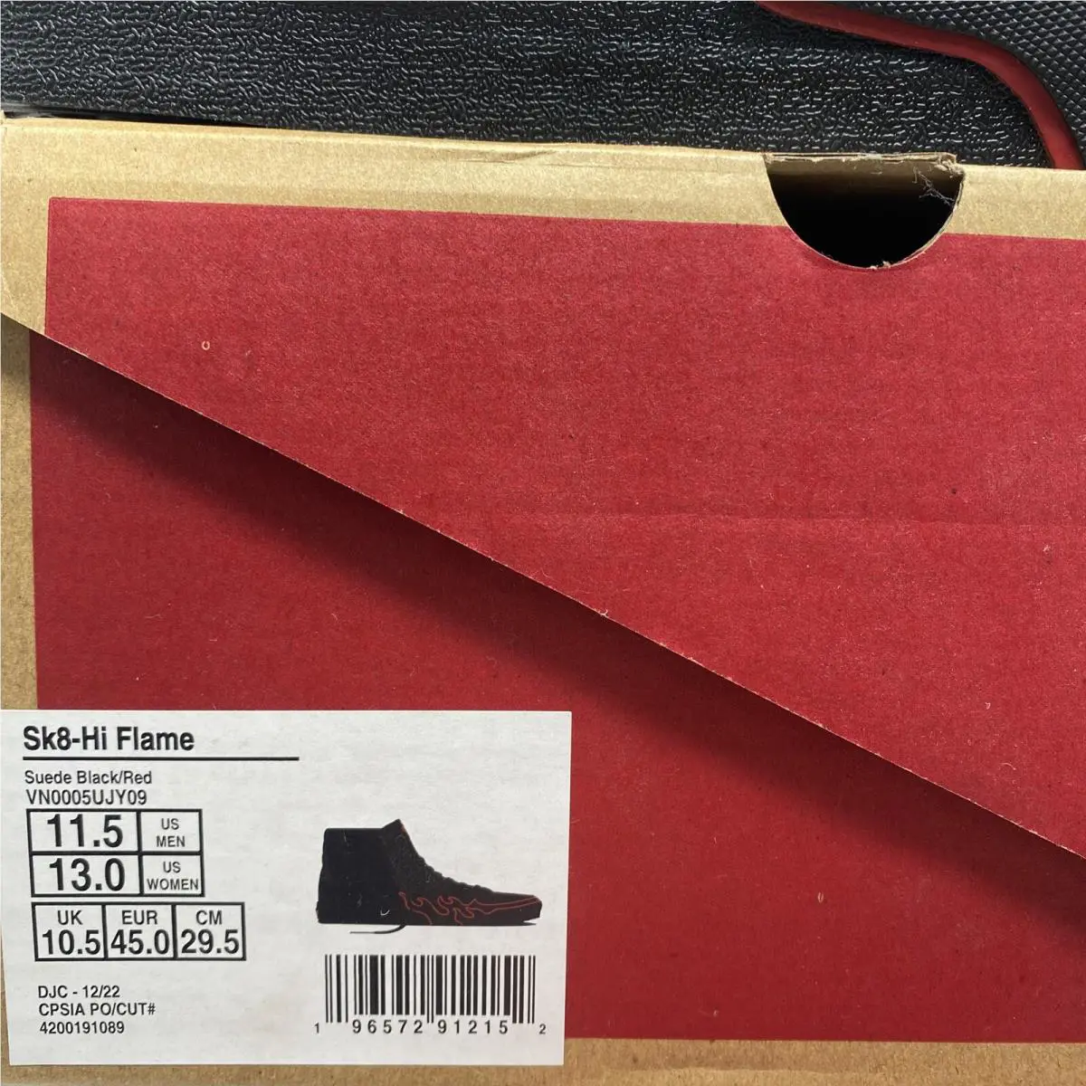 Vans shoes - VANS Sk8 Hi Flame - Flame - VN0005UJY09 - Black / Red, Manufacturer: Black / Red (UPC: 0196572912152) 6