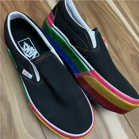 Vans shoes - Vans Classic Slip-On S Glitter - 194116266341 - Glitter Black Rainbow (UPC: 194116266341) 1
