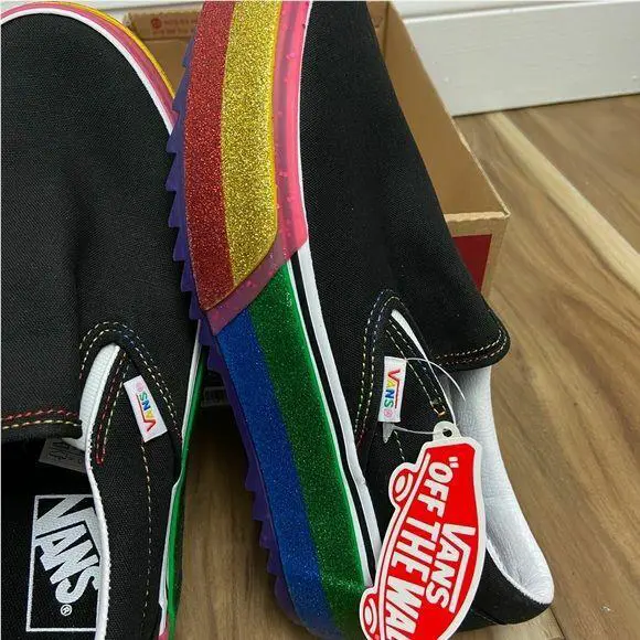 Vans shoes - Vans Classic Slip-On S Glitter - 194116266341 - Glitter Black Rainbow (UPC: 194116266341) 3