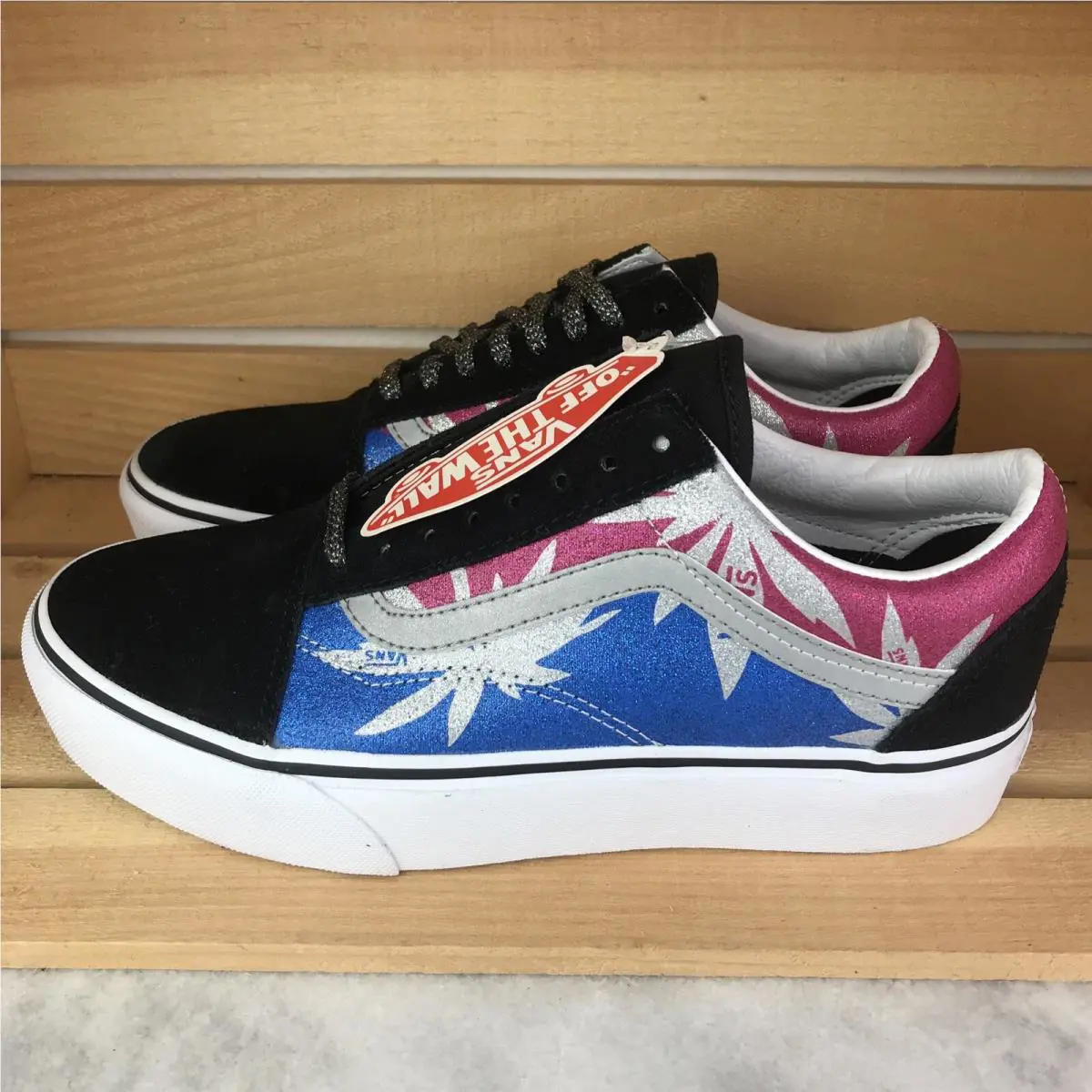 Vans shoes - VANS Old Skool Platform - Old Skool Platform - Black / White / Pink / Blue / Gray - Grey ~ Silver (UPC: 0680975207989) 1