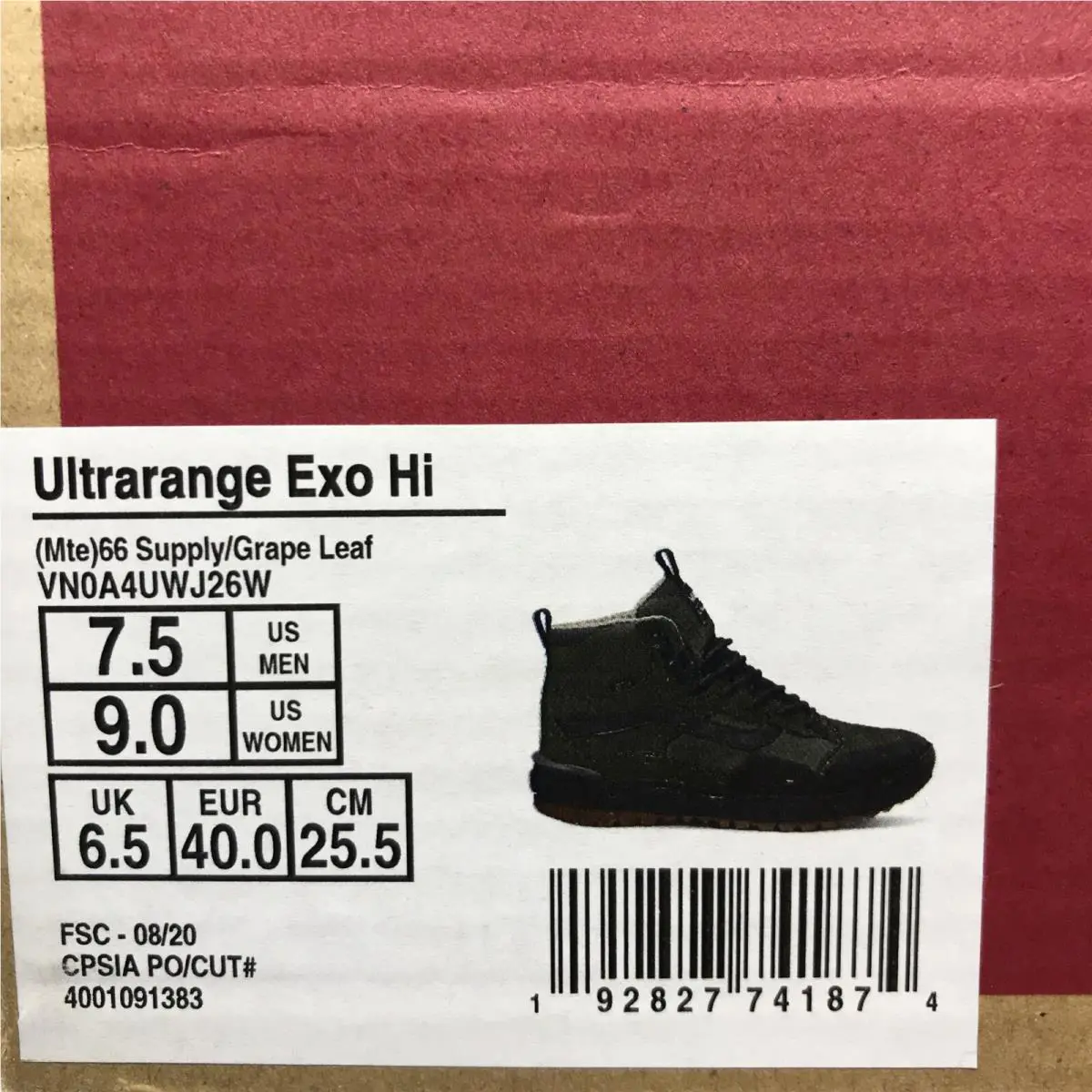 Vans shoes - VANS UltraRange - UltraRange - Grape Leaf Green / Black / Gum (UPC: 0192827741874) 6