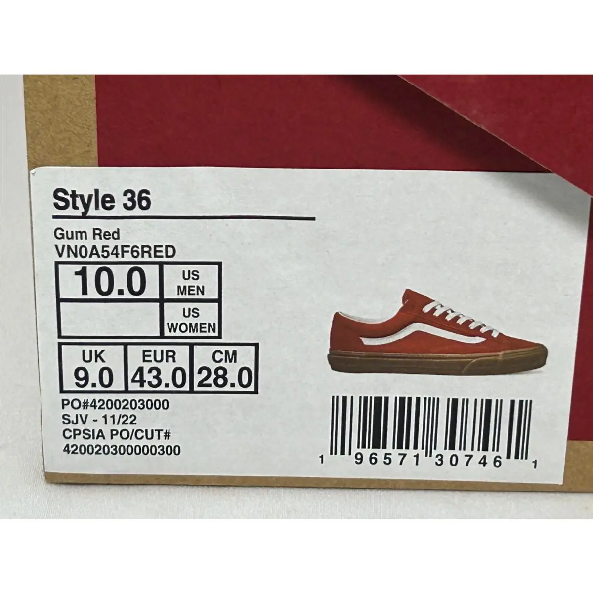 Vans shoes - Vans Style 36 - Style - VN0A54F6RED - Red (UPC: 196571307461) 4