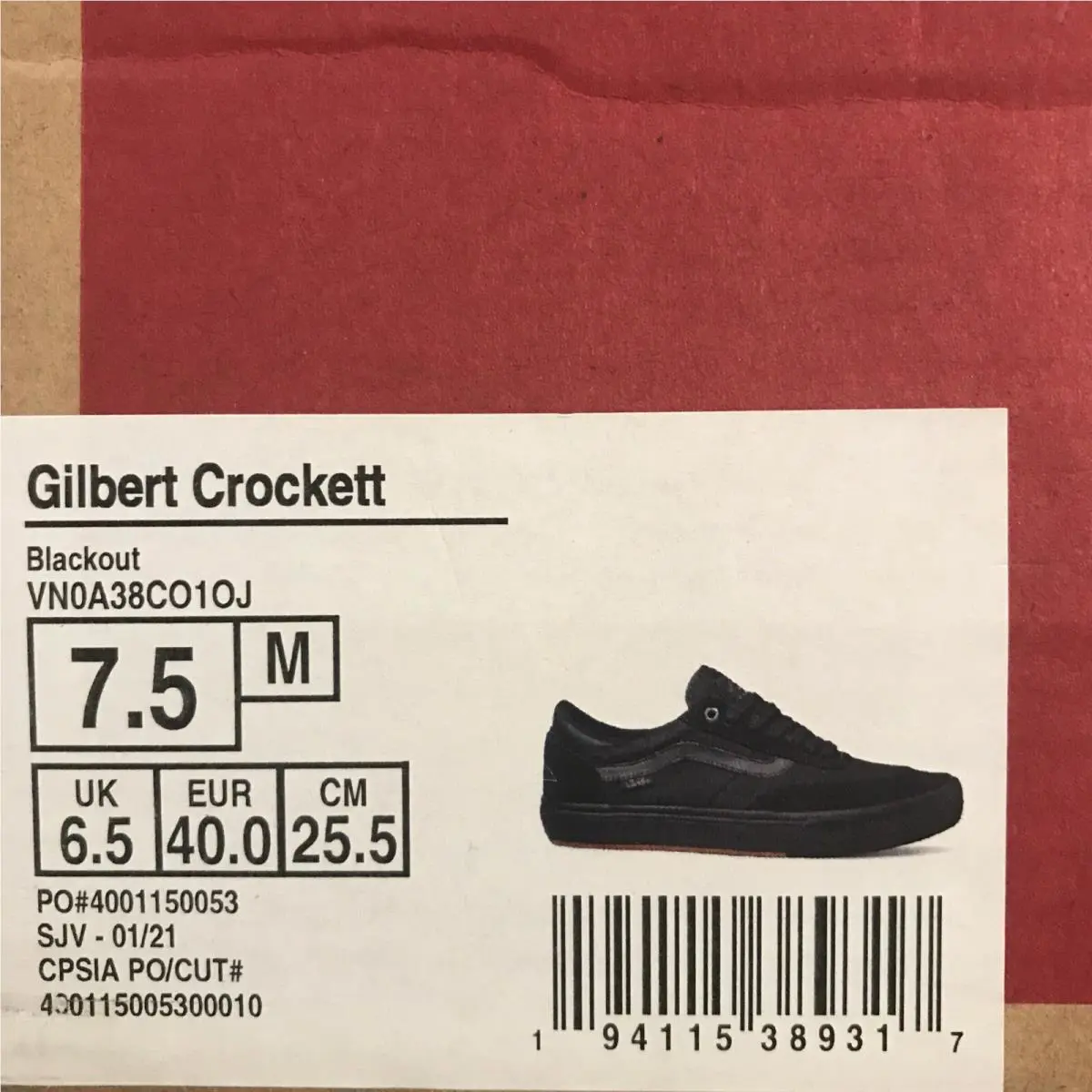 Vans shoes - Gilbert Crockett - Gilbert Crockett - VN0A38CO1OJ - Black / Black, Manufacturer: Blackout (UPC: 0194115389317) 4
