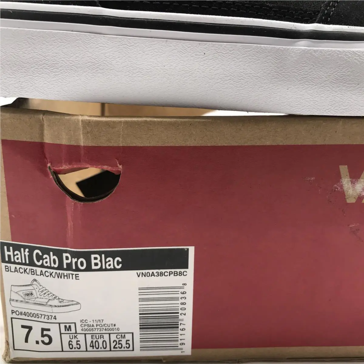 Vans shoes - VANS Half Cab Pro - Half Cab Pro - VN0A38CPB8C - Black - Black/ White (UPC: 0191167208368) 5