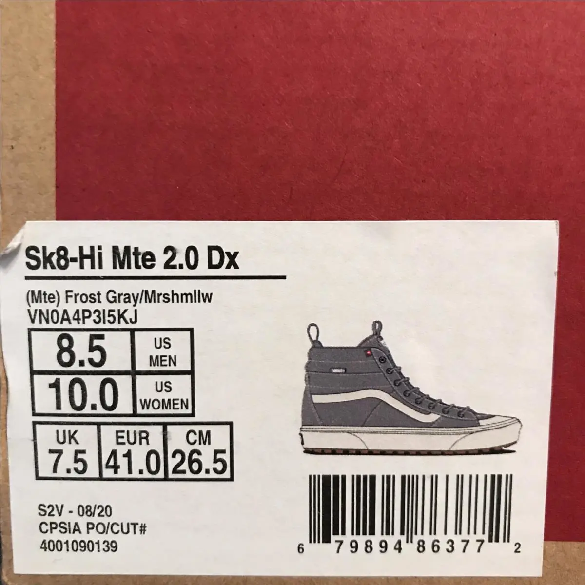 Vans shoes - VANS Sk8-Hi Mte - Mte - Gray - Grey / Marshmallow - White, Manufacturer: Frost Gray / Marshmallow (UPC: 0679894863772) 5