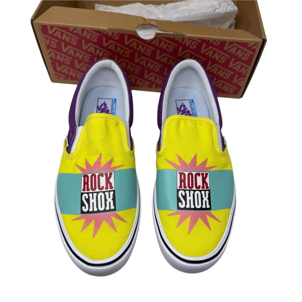 DS 2018 Vans Slip-on Lite Rock Shox Retro Custom Sample Checkerboard Supreme 11 - Yellow