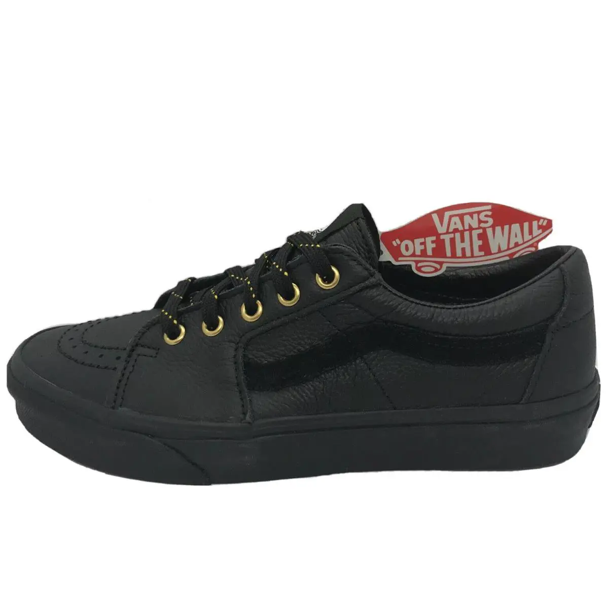 Vans Sk8 Low Leather Mens US Size 8.5 / Womens 10 Black w/ Gold VN0A4UUKL3A