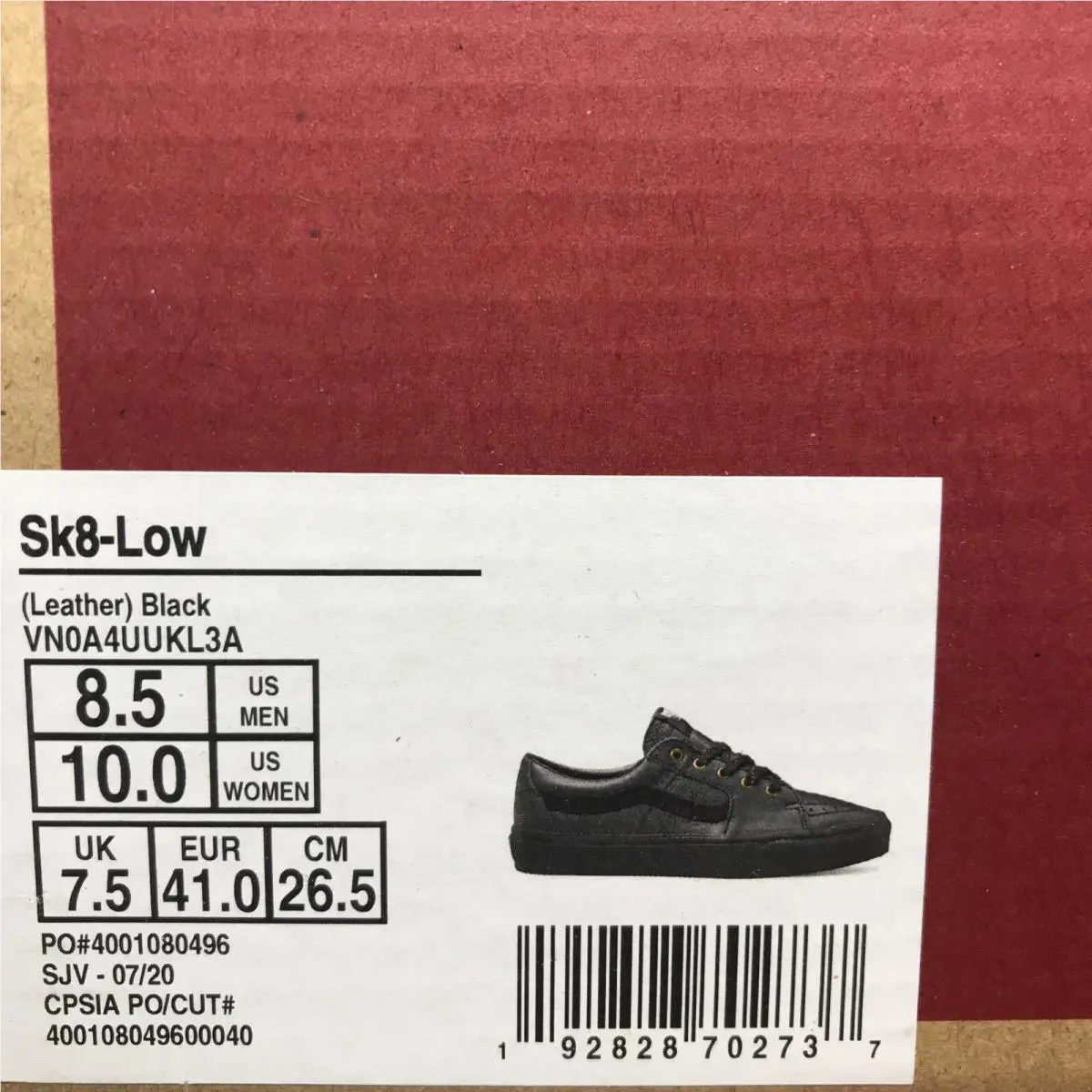 Vans shoes Low - Black with Gold 5