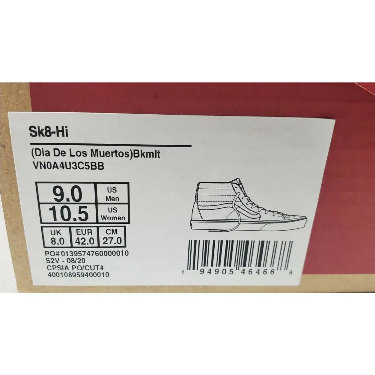 Vans shoes - Sk8-Hi Dia de Los Muertos - Black/True White 6