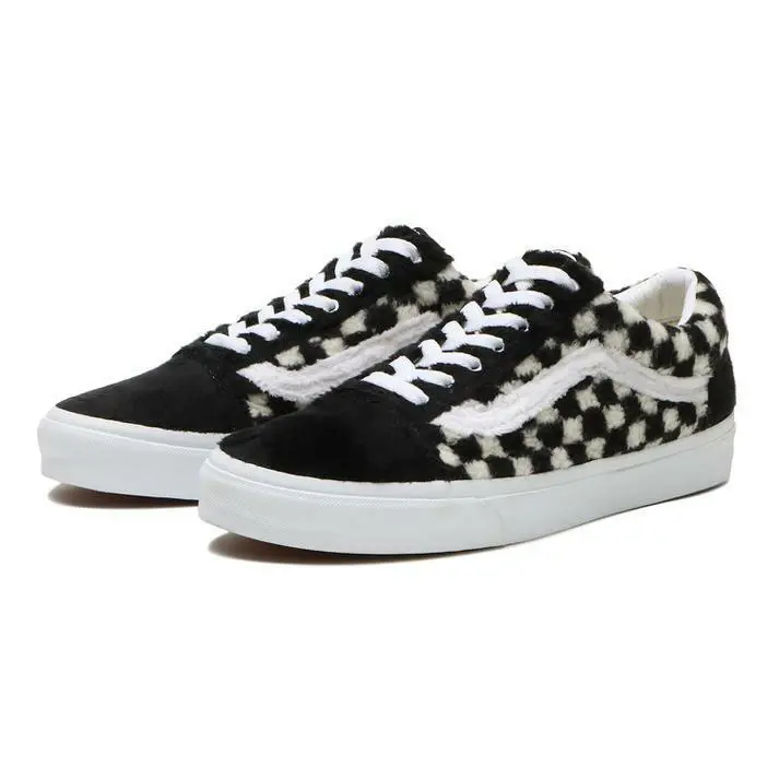 Vans shoes - VANS Old Skool - Old Skool - Black / White Faux Fur Checkerboard 0