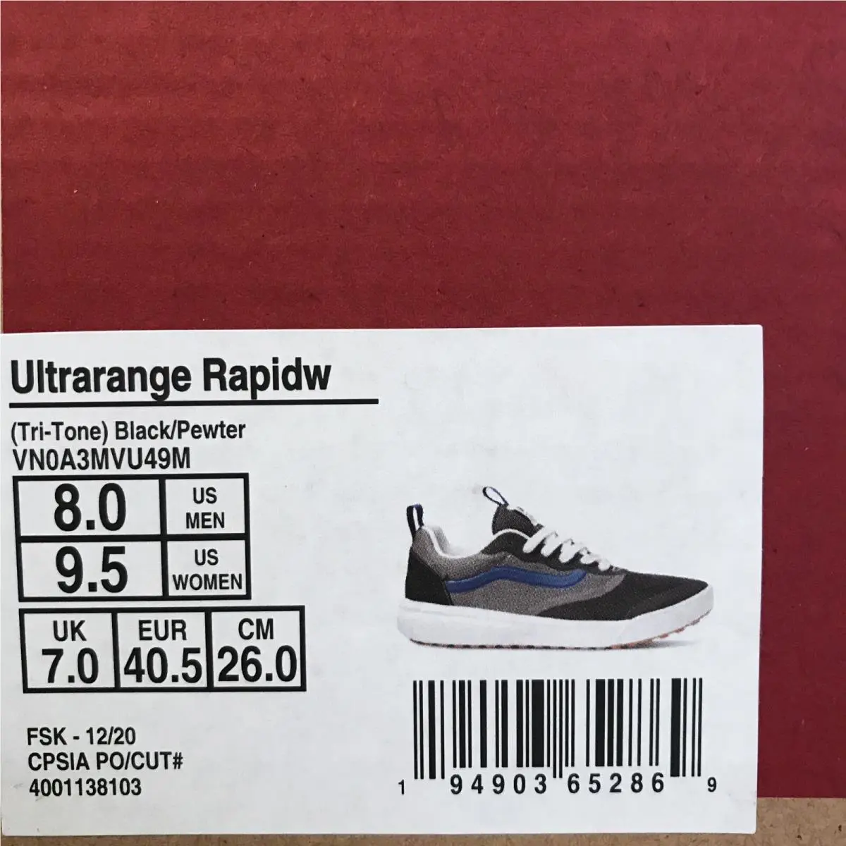 Vans shoes - Vans UltraRange - UltraRange - Black / Pewter - Gray - Grey / Blue / White (UPC: 0194903652869) 4