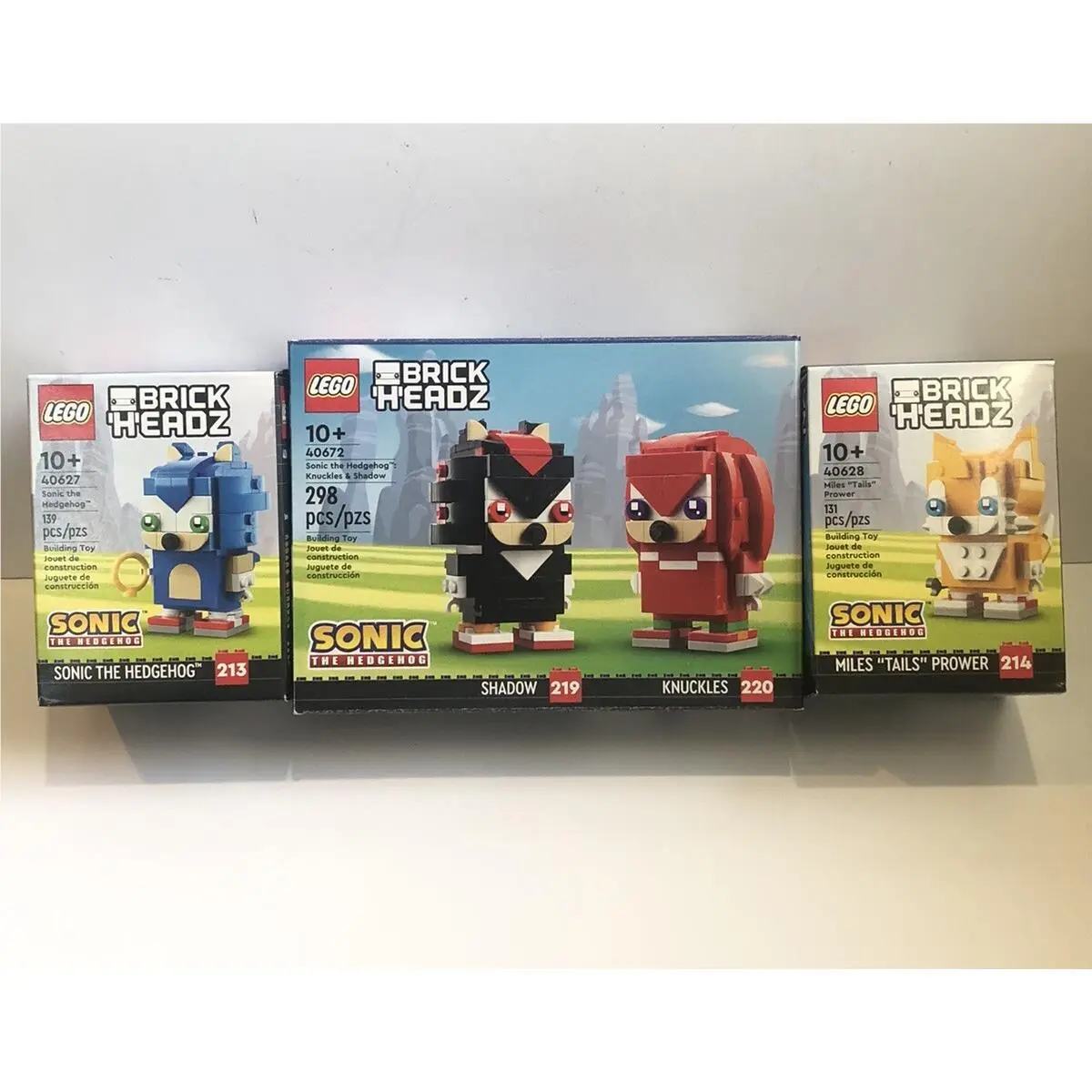Lego Brickheadz 40627 Sonic The Hedgehog + 40628 40672 Set Of 3 Shadow Tails