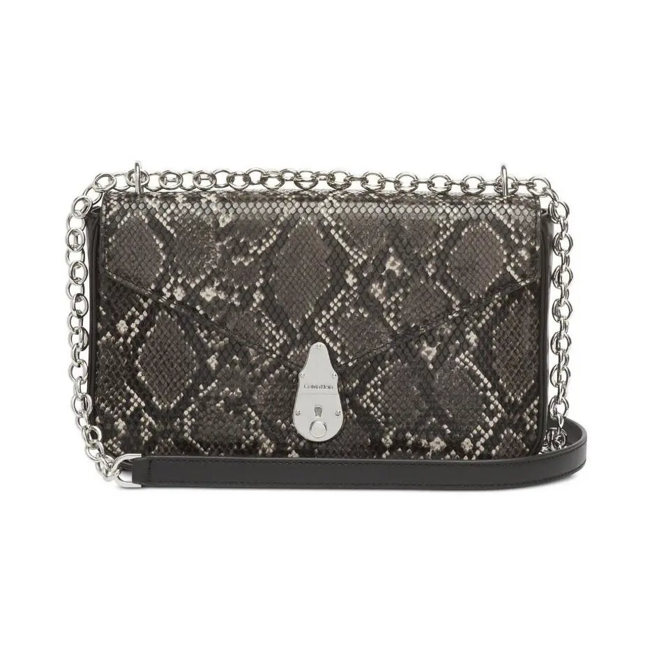 Calvin Klein Snake Lock Shoulder Bag – Asphalt/silver Nip