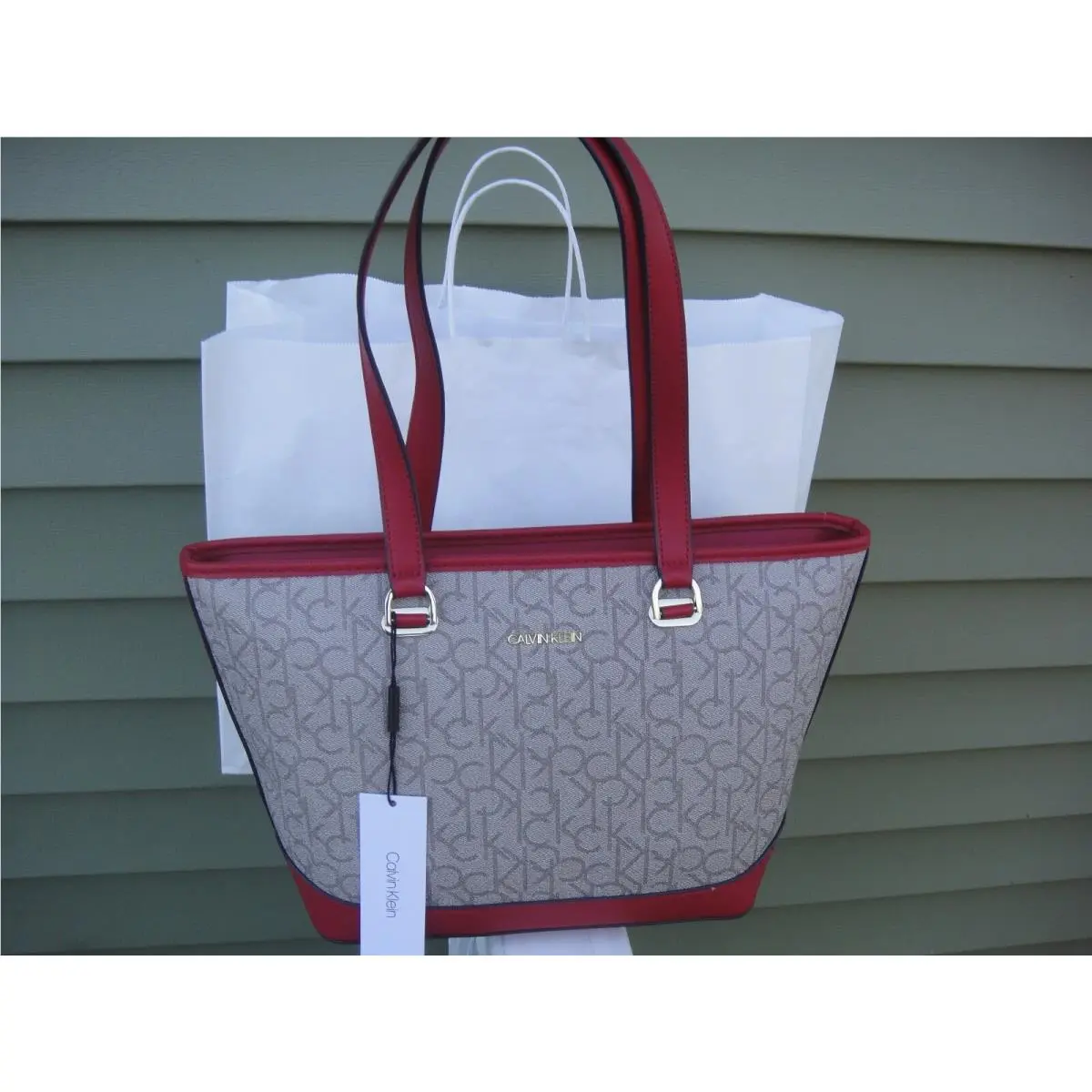 Calvin Klein Janae Monogram Tote Bag .100%Authentic.Retail$158.00