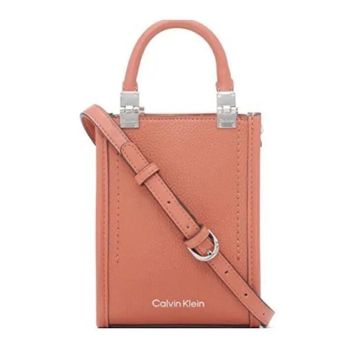Calvin Klein Womens Soild Magnetic Snap Sophia Phone Crossbody Strap Aragon